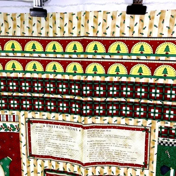 Vtg Debbie Mumm Mumms the Word Christmas Fabric Panel DIY Apron Oven Mitts Santa - Picture 4 of 16